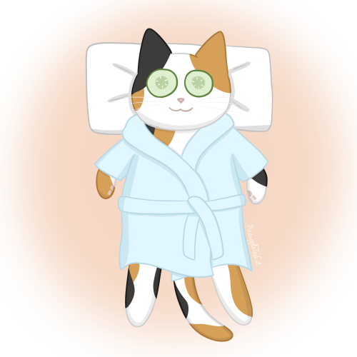  Catober Day 27: Spa CatA relaxing day at the cat spa. Patreon | Ko-fi 