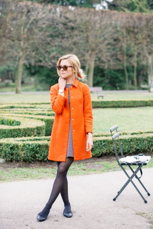 tightsobsession: Spring changes.Via Make Life Easier.coat / jacket - he Benetton Zalando.plflats - R