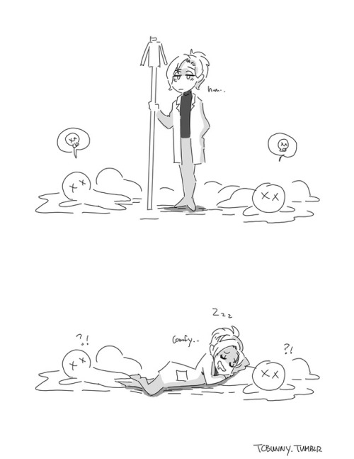 tcbunny: I read a post about Mercy as an intern doctor a long ago and it was cute and funny. so today I did some drawings!