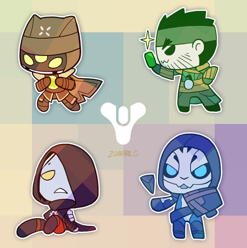 Merry Christmas, everyone! Have some chibi characters from Destiny 2!