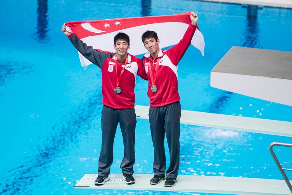 “Men&rsquo;s 3m Synchronized Springboard - Mark and Timothy Lee won Silver