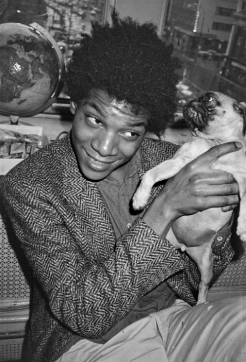 Porn Pics twixnmix:Jean-Michel Basquiat with a pug