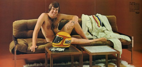 The first issue of Playgirl Magazine, featuring race car driver Mike Hiss, published January, 1973. 