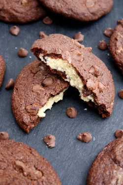 confectionerybliss:  Cookie Dough Stuffed Cookies | Mess Makes Food