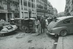 furtho:  Gilles Caron’s photograph of a barricade on Rue Gay-Lussac, Paris, May 1968 (via alcarbon68)   