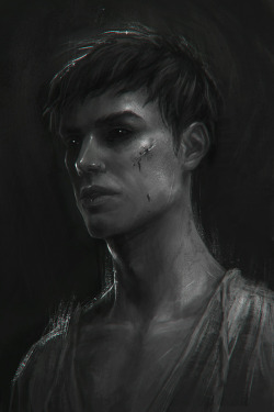 eneada:The Outsider in his previous human life.A crumbling black city, an outcast foundFather a monster, mother under the groundA beggar, a mongrel, and boy with no shoesHe fell to their hands to cage and abuse