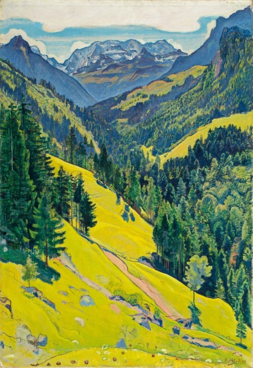 thunderstruck9: Ferdinand Hodler (Swiss, 1853–1918), Kiental mit Blüemlisalp, 1902. Oil o