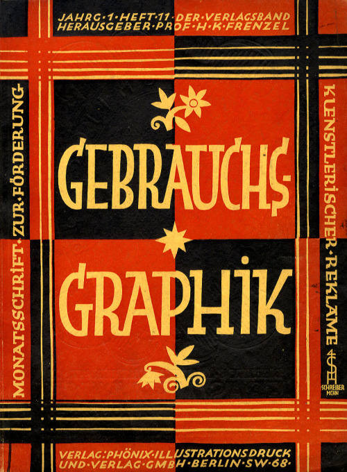 Gebrauchsgraphik, published 1924 - 44. Germany. See more covers: designers-books.The monthly publica