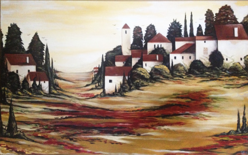 Landscape Paintings | acrylic on canvas, 2013 - 2015.Tuscan Fields | 2014Italian Village | 2014Under