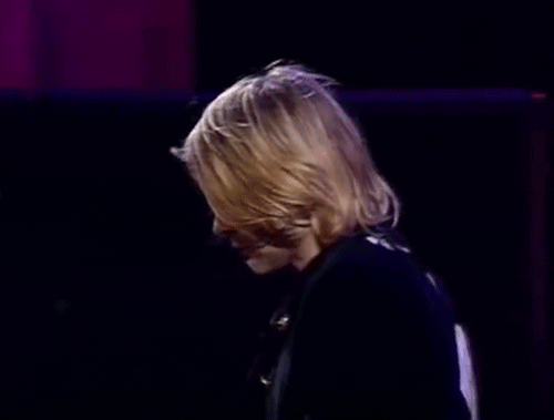 violentwavesofemotion:Kurt Cobain being Kurt Cobain before a performance of &ldquo;The