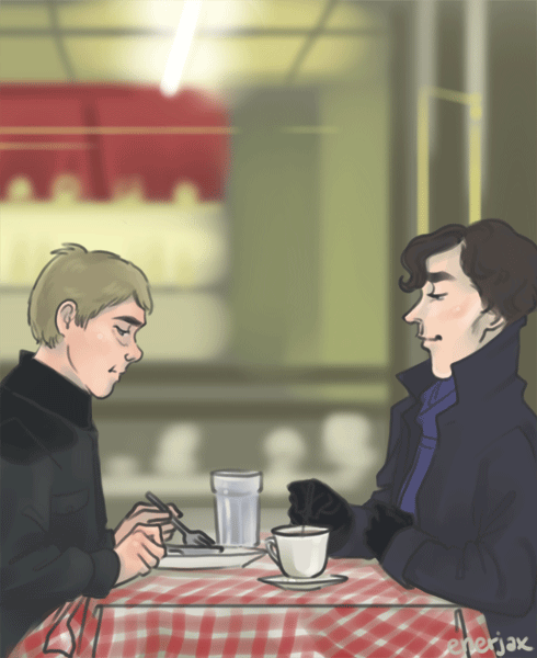 enerjax:S: Dinner?J: Starving.