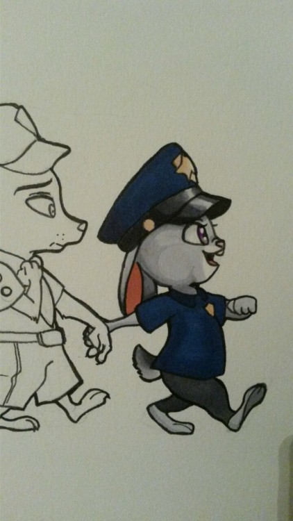 krystalmelodie:  More Zootopia fanart i drew and framed last night :3 ❤ ✌ like me on facebook.com/krystalmelodie or follow on IG @krystalmelodie! 