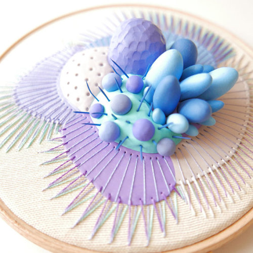 lesstalkmoreillustration:Handcrafted Mixed Media 3D Embroidery Hoops By Nibyniebo On Etsy*More Thing