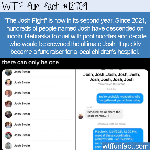 Every year, people named Josh gather together to choose the ultimate Josh. Click to read the full fa