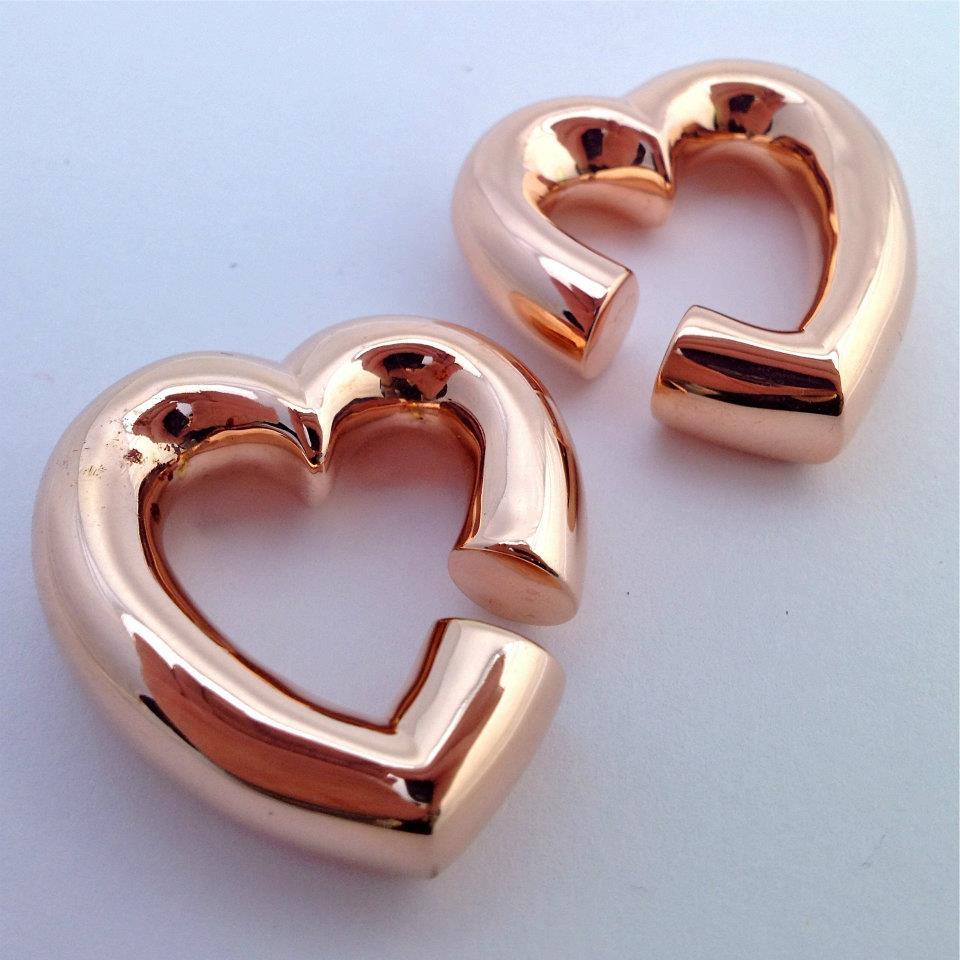 plugporn:  Rose Gold Plated Copper My Broken Heart Weights by Maya Jewelry 