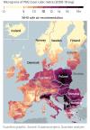 Air pollution in Europe, 2000-2019 average.