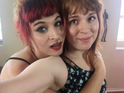 nekotrap:  w/ @robin-thorn at a porn shoot &lt;3