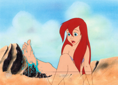 talesfromweirdland:Animation art from THE LITTLE MERMAID (1989) scene where Ariel discovers she has 