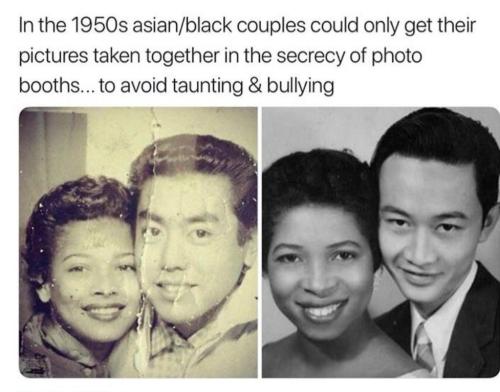 Pics from the 1950s showing Asian/Black couples who still face a great deal of discrimination even t