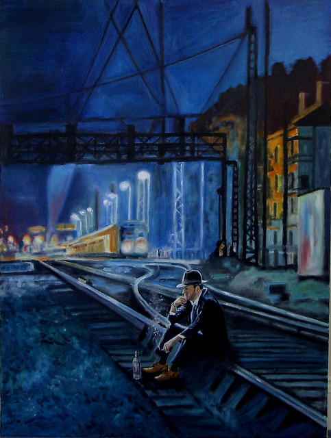 worldwiderails:
“ Catching the Ghost Train by MJ Maguire on Flickr.
Catching the Ghost Train
Oil on Canvas 40”x30” ”