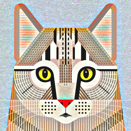 “Sabine” tabby cat portrait, digital, 2021