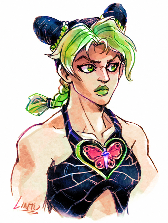lintufriikki:  Jolyne is badass and I love her a lot ♥ I’m not too far in Stone