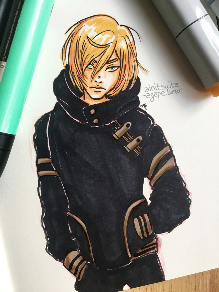 ainitsuite-agape:ainitsuite-agape: Plisetsky. YOI copic portraits [Otabek] [Leo]