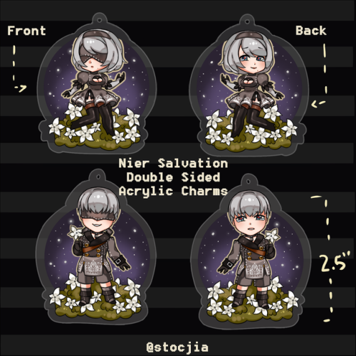 Some Nier charms to help deal with the hole this game made in my heart&hellip;they&rsquo;re 