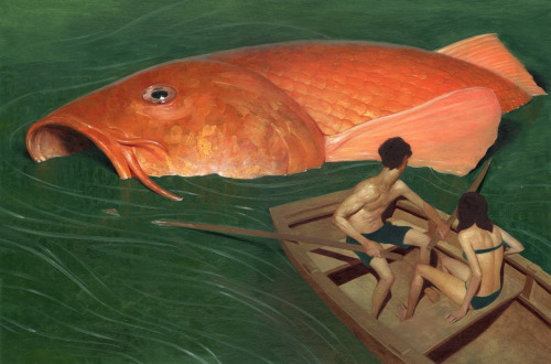 Jeremy Enecio (b. 1986, Ormoc City, Philippines, USA based) - Koi   Paintings: Acrylics, Oil on Boar