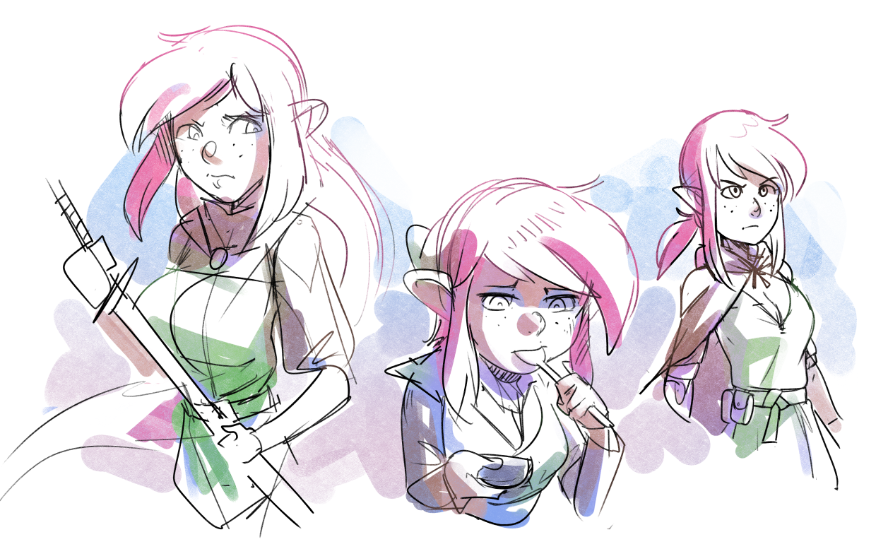 brellom: Sketches from this year that were not shared; Female Link. Trilogy! Just