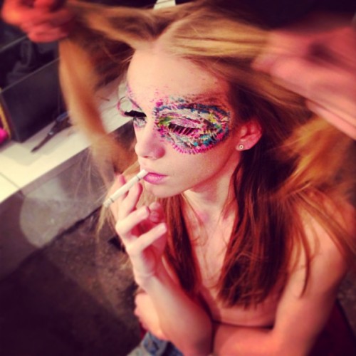 XXX flawedstranger:  Backstage at Ron Kedmi Makeup photo