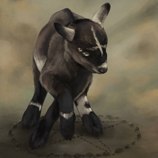 oldladycallowaysghost:  Cute Satanic Goats from Clara Lobsterphone: 1) “Flame”2) “