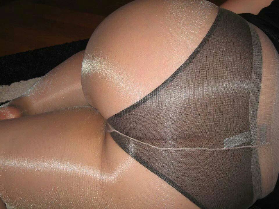 Shiny panty under pantyhose