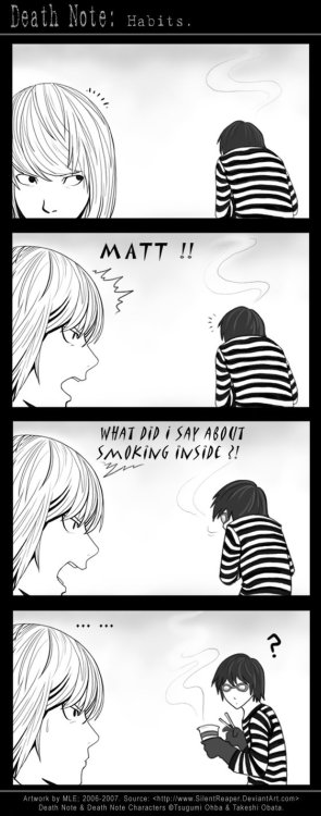 now now, mello, you shouldn’t just assume things but it was just a habit, yeah? by the way, the two of you are so friggin adorable kk   P.S. definitely not mine credits are on the bottom of the pic