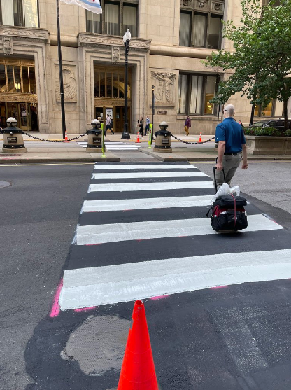soul-hammer:stand-up-gifs:Chicago really got rid of the City Hall Pridewalk the ABSOLUTE SECOND Pride month ended. Like…They tarred over it in the middle of the night. It took 48 hours to get Southside streets plowed in February, but this they can