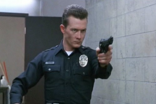 thesunatmidnight2:Its no accident that the terminator was pictured as a police officer…  “That ‘psychopath’ is out there. It can’t be bargained with…it can’t be reasoned with…It doesn’t feel pity, or remorse, or fear, and it absolutely