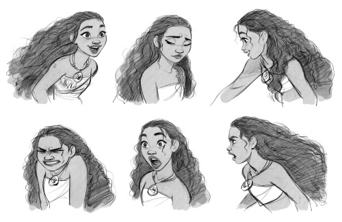 cosmoanimato:Moana facial expressions. It was very challenging to make her every expressions and att