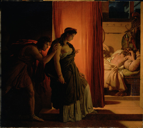 Clytemnestra Hesitating Before Stabbing the Sleeping AgamemnonPierre-Narcisse Guérin (French; 1774–1