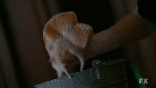 americxanhorrorstory:  “What are you doing?” “Cleaning up your mess.”
