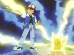 every-ash:  Highly cinematic Ash! Special effects provided by best friend. - Original series, Episode 035: “The Legend of Miniryu” 