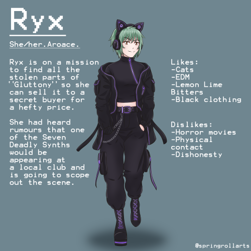 Meet my synthsona Ryx!! If you haven’t already seen the short these sonas are inspired by, GO WATCH 