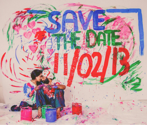 teacupnosaucer: beautifulsouthasianbrides: Photo by:A.S Nagpal “Paint War Engagement Session&r