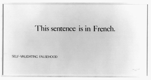 »self validating falsehood« by henry flynt