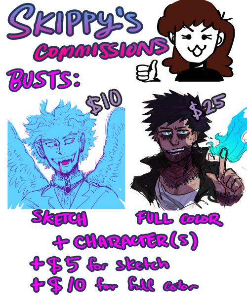 bogglle:Eyyo!! so I’m opening up commissions!! You can let me know if you want one by messagin
