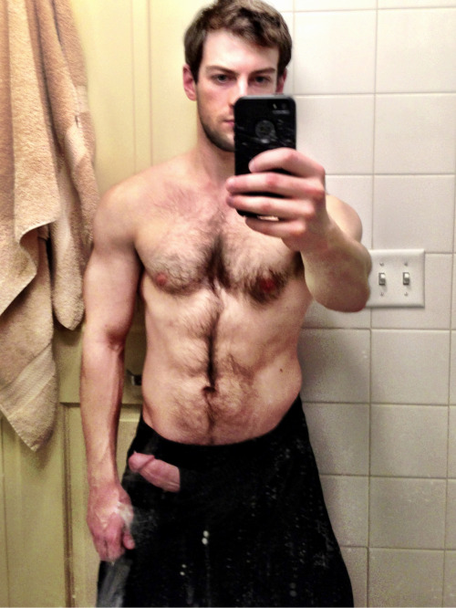 piledriveu:  hairy beast…..showing off those pits…….stripping out of sweats into jock…..showing off cock…….fuck man lets wrestle!!! get that hairy bod all sweaty!!!! 