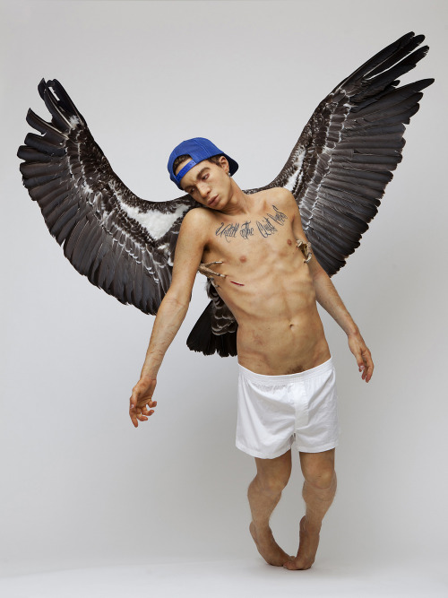wetheurban: ART: Until The Quiet Comes by THE KID French artist THE KID spreads the wings of his « fallen archangels » under the glass dome of Le Grand Palais and, through his portraits and sculptures of a lost generation, questions the social determinism