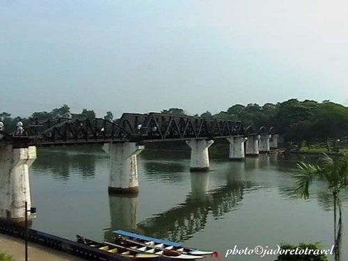 ‘Bridge over the River Kwai’ where so much brutality and sadness was created Kanchanaburi, Thailand 