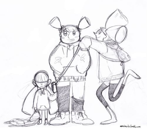 From a recent character design class where I ended up working mostly with this pigtailed gal.She was