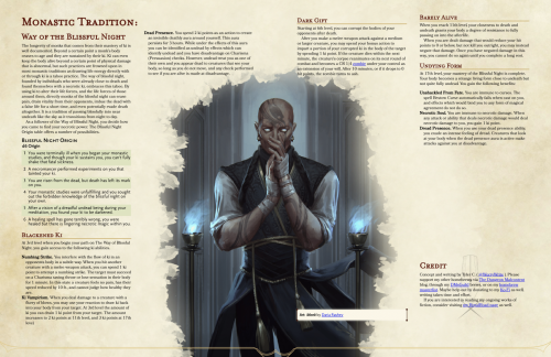 homebrew-a-la-traumaverse:dungeonmalcontent:  The monk of The Way of Blissful Night is a ki master o