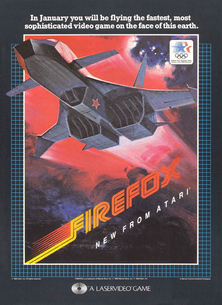 the old atari firefox laservideo box art